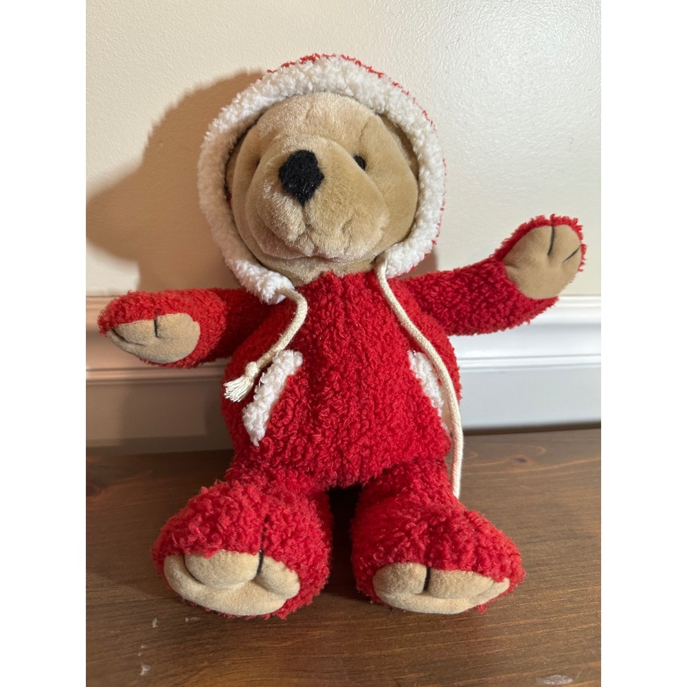 Plush Creations Inc Teddy Bear Red Hooded Suit Stuffed Animal Toy